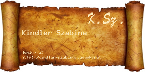 Kindler Szabina névjegykártya